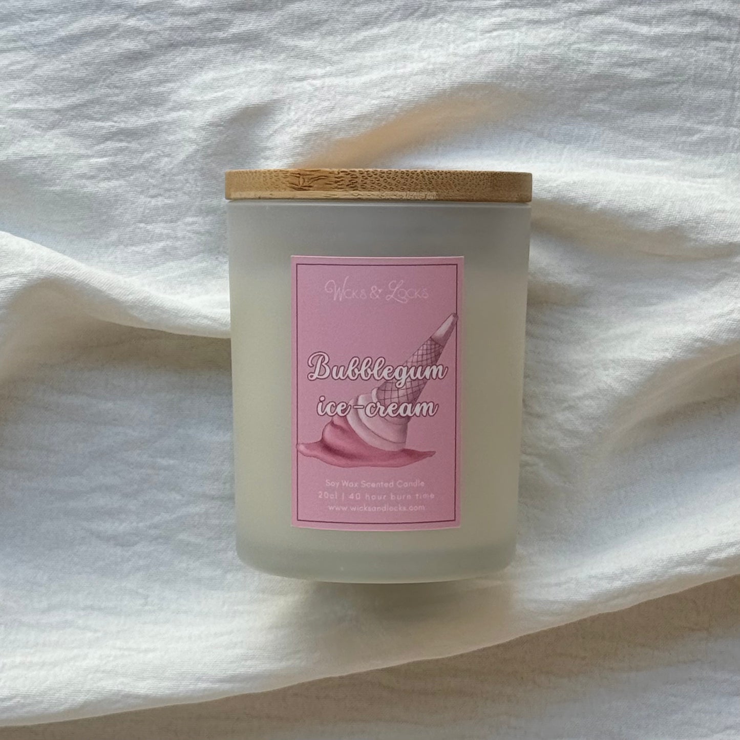 Bubblegum Ice-Cream | Luxury Scented Candle | Wicks & Locks | Malta