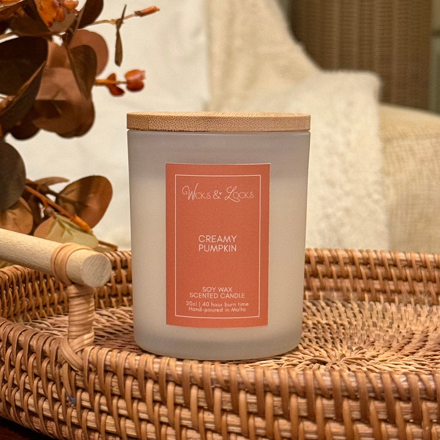 Creamy Pumpkin | Luxury Scented Candle | Wicks & Locks