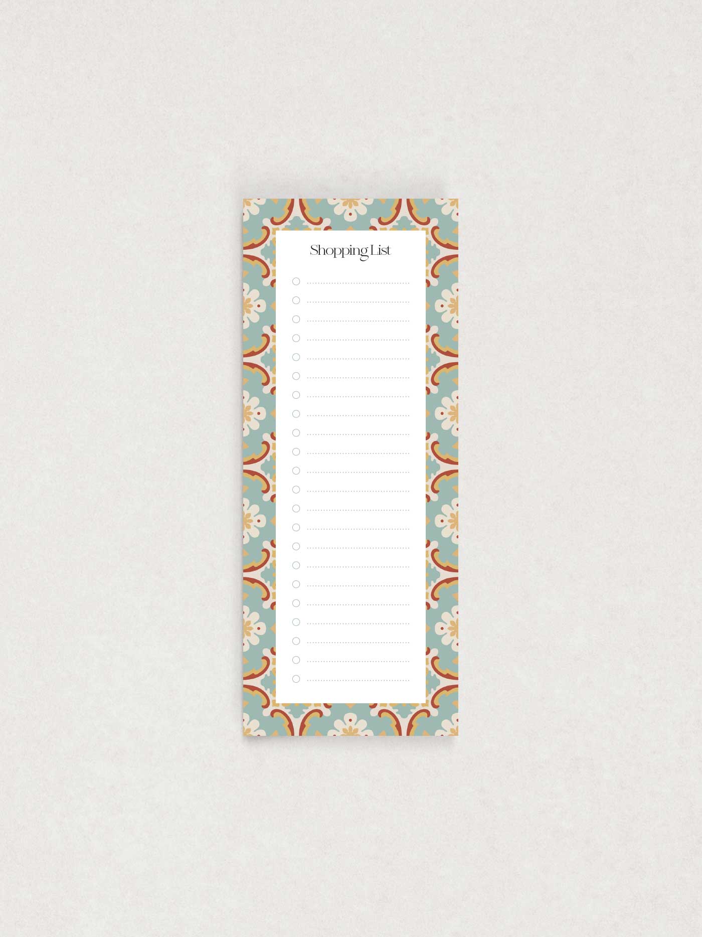 Turquoise Shopping List | MADUMA