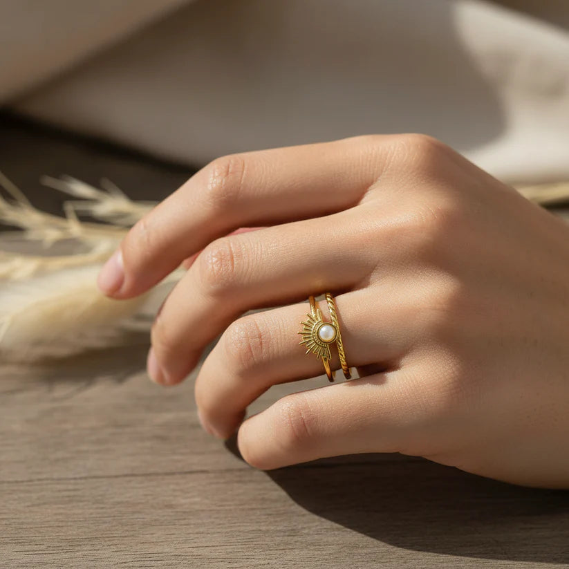Solaris Crown | Mother of Pearl | Adjustable Ring