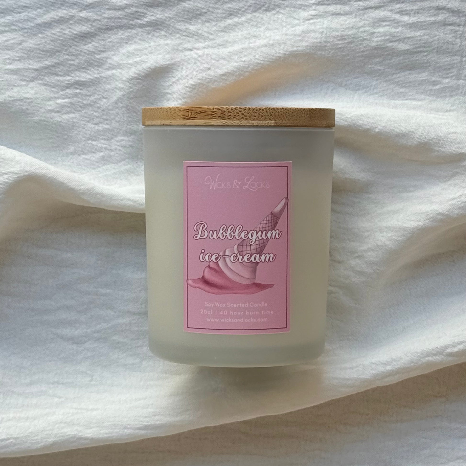 Bubblegum Ice-Cream | Luxury Scented Candle | Wicks & Locks | Malta