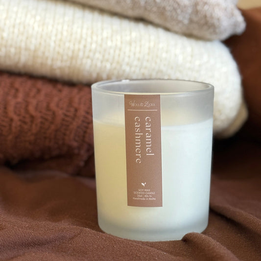 Caramel Cashmere | Scented Candle | Autumn Collection | Wicks & Locks | Handmade in Malta