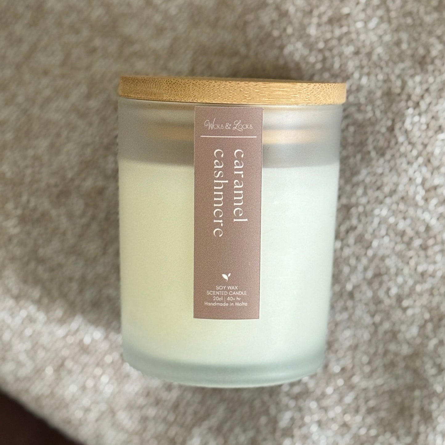 Caramel Cashmere | Scented Candle | Autumn Collection | Wicks & Locks | Handmade in Malta