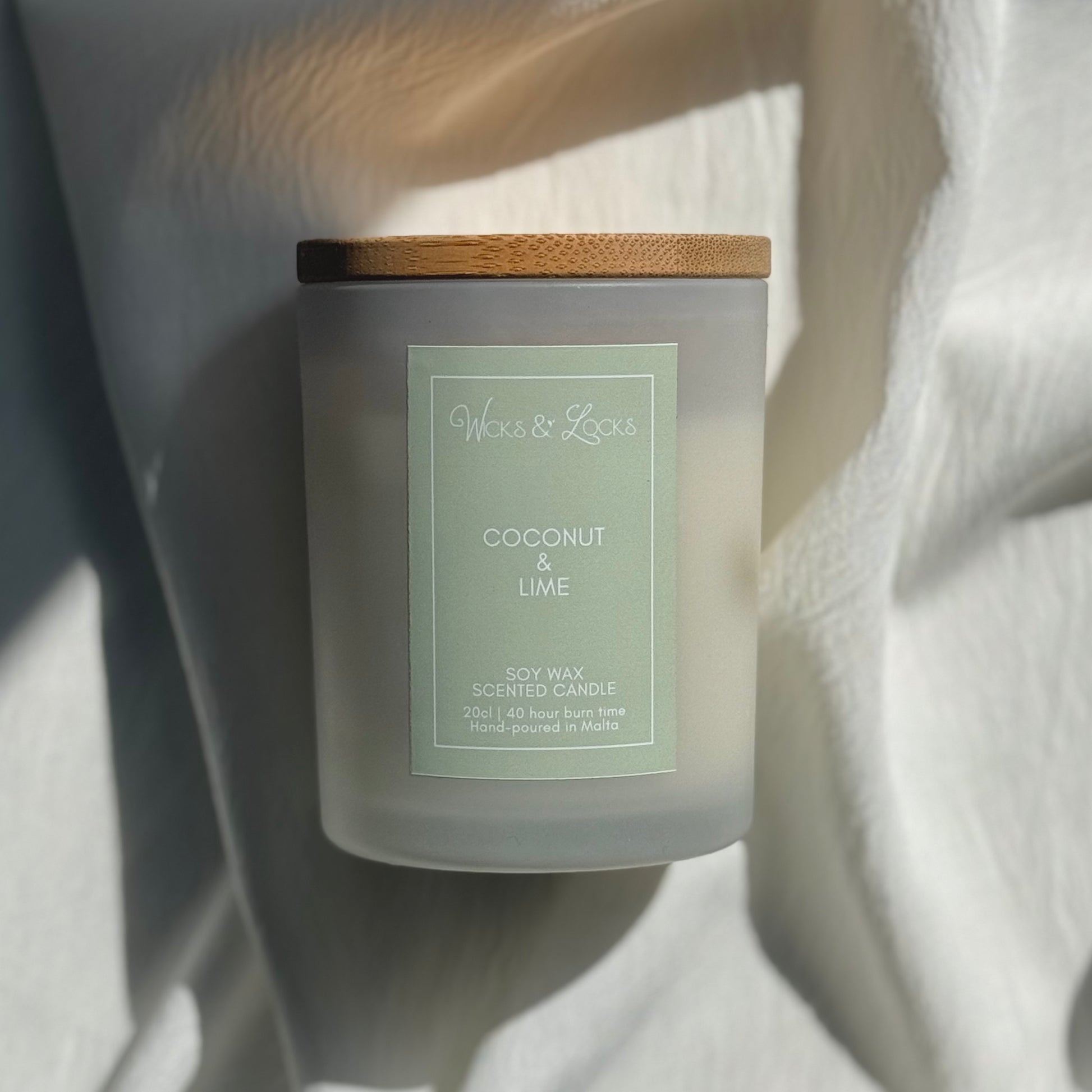 Coconut & Lime | Luxury Scented Candle | Wicks & Locks | Malta