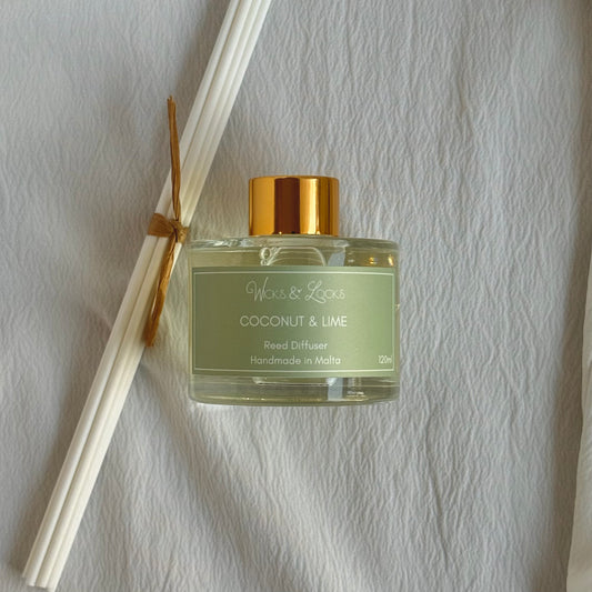 Coconut & Lime | Reed Diffuser | Wicks & Locks | Malta