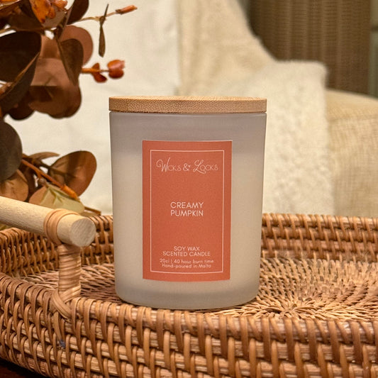 Creamy Pumpkin | Luxury Scented Candle | Wicks & Locks