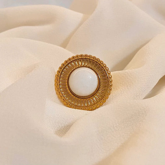 Soleya | White Jade | Adjustable Ring
