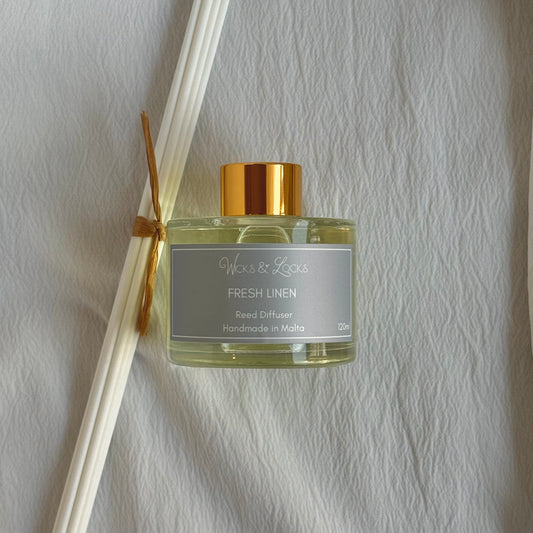 Fresh Linen | Reed Diffuser | Wicks & Locks | Malta