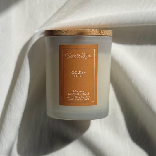 Golden Bliss | Luxury Scented Candle | Wicks & Locks | Malta