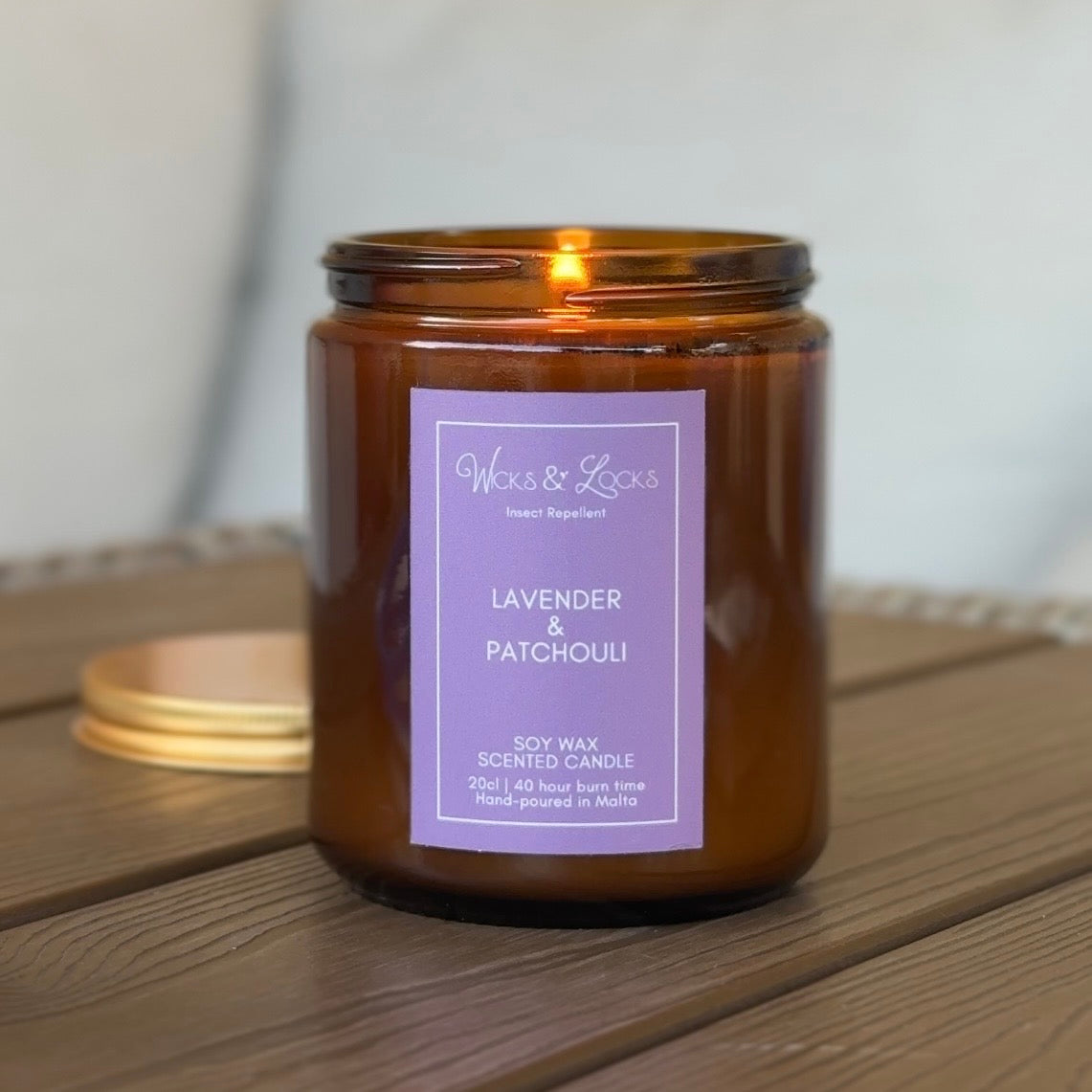 Lavender & Patchouli - Insect Repellent - Luxury Scented Candle