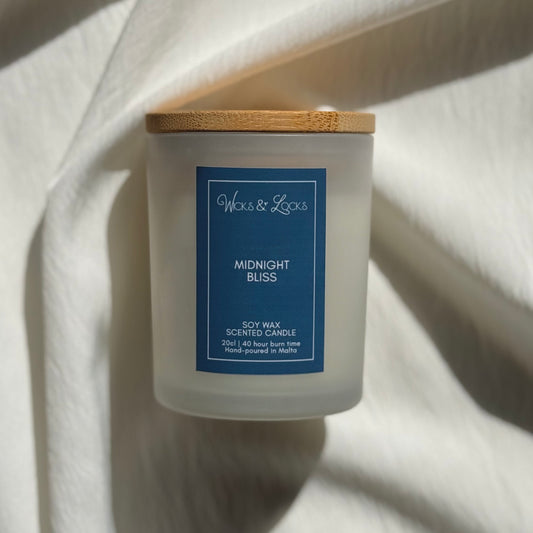 Midnight Bliss | Luxury Scented Candle | Wicks & Locks | Malta
