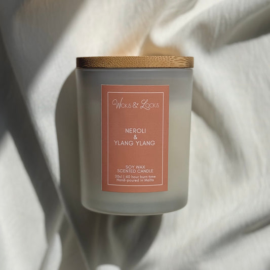 Neroli & Ylang Ylang | Luxury Scented Candle | Wicks & Locks | Malta