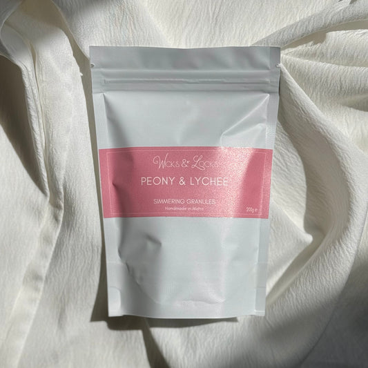 Peony & Lychee | Simmering Granules | Wicks & Locks | Malta