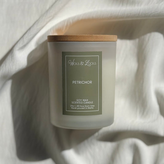 Petrichor | Luxury Scented Candle | Wicks & Locks | Malta