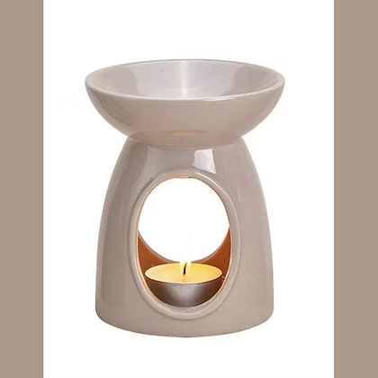 Round Beige | Fragrance Lamp | Wicks & Locks