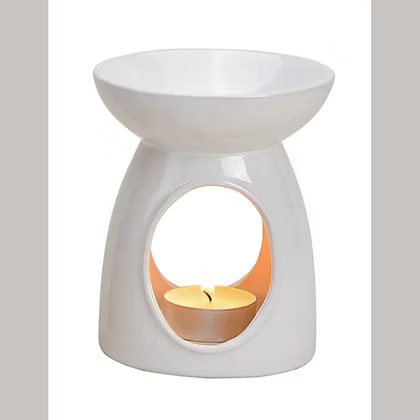Round White | Fragrance Lamp | Wicks & Locks