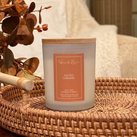 Salted Caramel | Luxury Scented Candle | Wicks & Locks