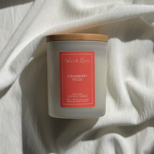 Strawberry Fields | Luxury Scented Candle | Wicks & Locks | Malta