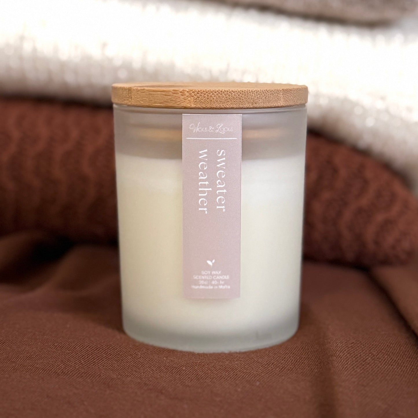 Sweater Weather | Scented Candle | Autumn Collection | Wicks & Locks | Handmade in Malta
