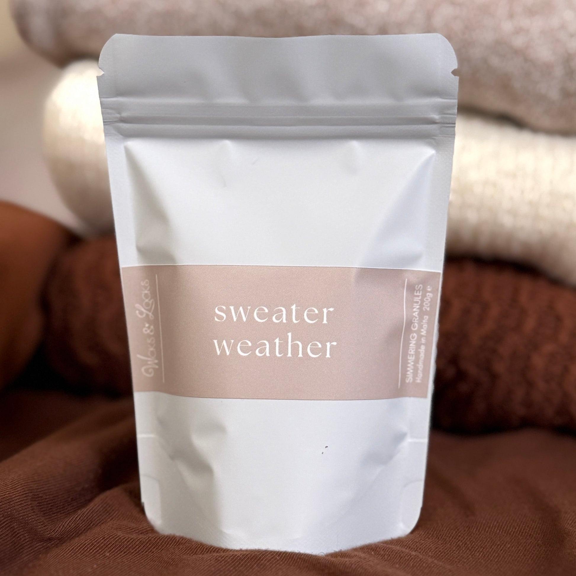 Sweater Weather | Simmering Granules | Autumn Collection | Wicks & Locks Malta