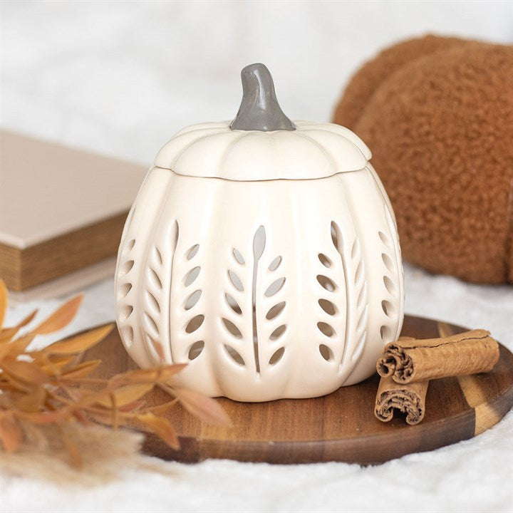 white_Pumpkin_Fragrance_Lamp | Autumn Collection | Wicks & Locks Malta