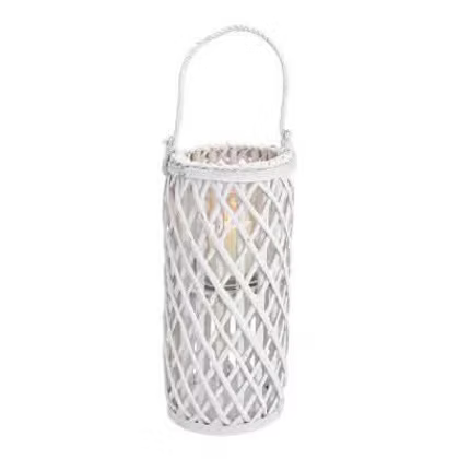Wickerwork Lantern | White | Wicks & Locks